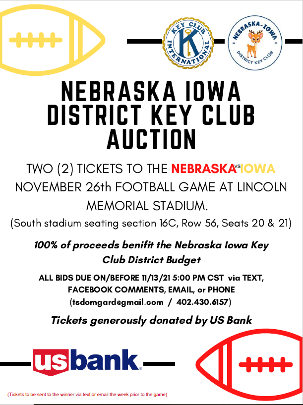 NEIA Key Club Iowa Nebraska Game Auction