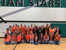 WM staff wears orange