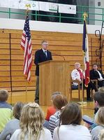 Mr. Grady Warner presents at the Veteran's Day Program.